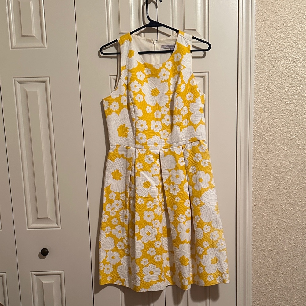 Yellow and White Floral Dress